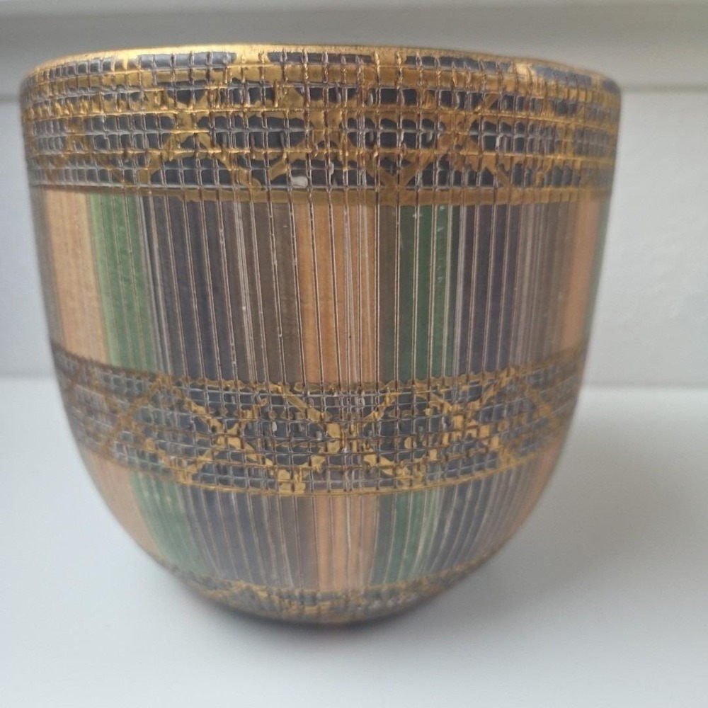 VTG Bitossi Seta Italian Ceramic Planter Pot Earthy Hues 5.75" Tall x 6.5" Wide - Picture 7 of 16